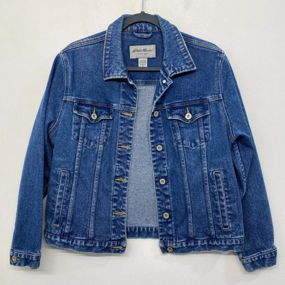 Eddie Bauer Jean Jacket Stretch Cotton Women's M Blue - Picture 1 of 5